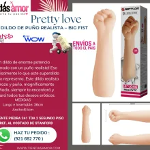 DILDO DE PUÑO REALISTA BIG FIST Un dildo de enorme potencia combinado con un puño realista 