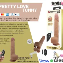 Pretty Love Tommy - Pênis realístico recarregável com movimento vai e vem com controle remoto 