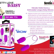 PRETTY LOVE DAISY 2 EN 1 HUEVO LENGUA VIBRADORA - doble con estimulador de clitoris y pezones