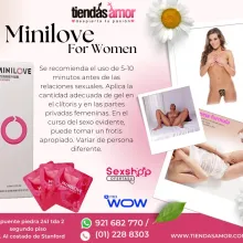 Gel Orgásmico Femenino Minilove Estimula el flujo sanguíneo en la zona vaginal.