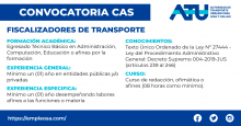 CAS N° 022: FISCALIZADORES DE TRANSPORTE Número de vacantes: 300