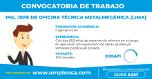 Ing. Jefe de Oficina Técnica Metalmecánica - Lima