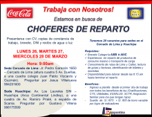 CHOFERES DE REPARTO DE GASEOSAS